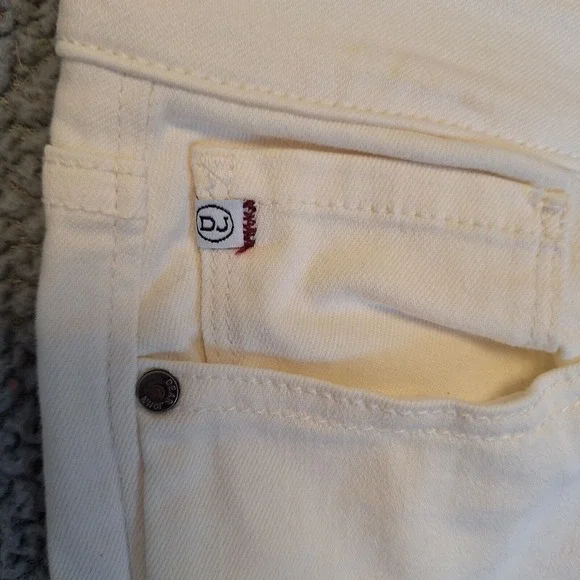 Dear John Jeans Joyrich Comfort Skinny Womens Ivory Distressed Size 26 - Picture 5 of 15